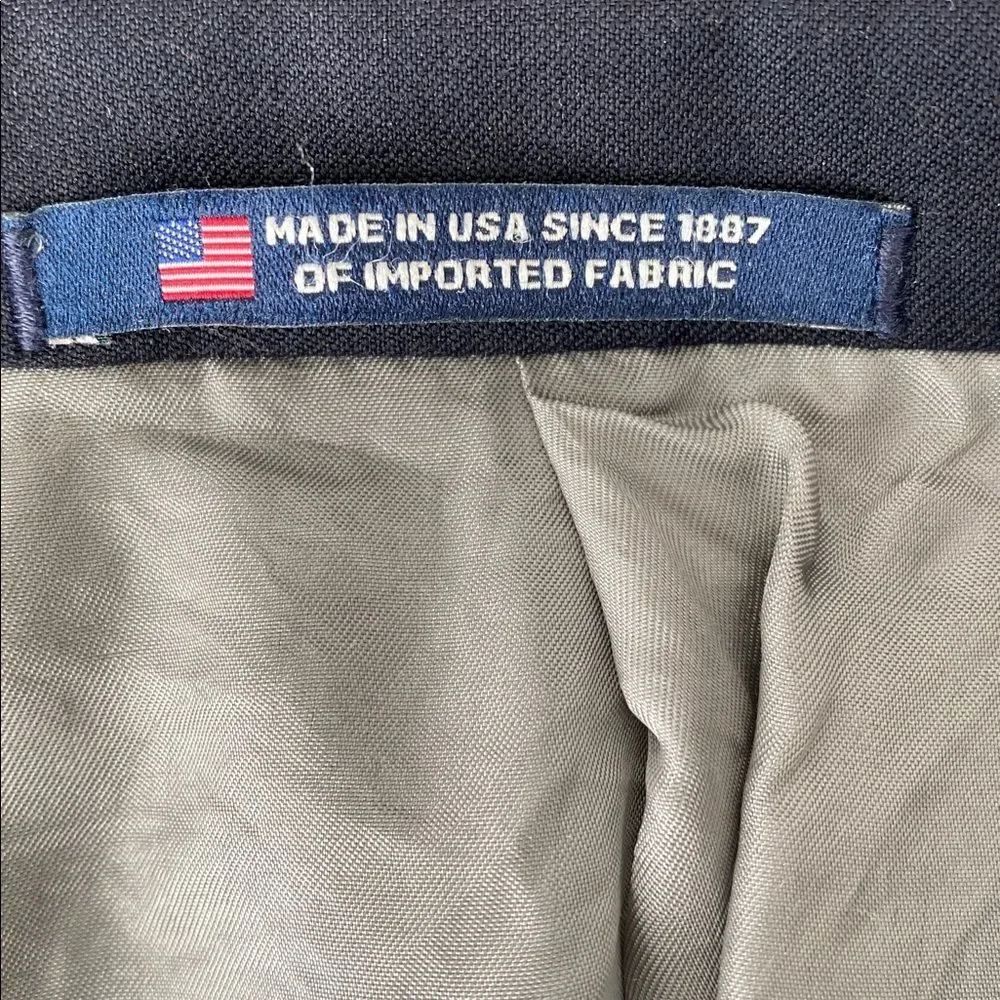 VTG Hart Schaffer Marx Men's Navy Two Buttons Blazer Size 46R Made in USA